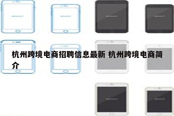 杭州跨境电商招聘信息最新 杭州跨境电商简介