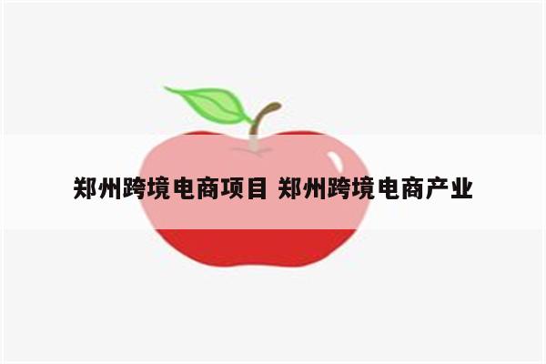 郑州跨境电商项目 郑州跨境电商产业