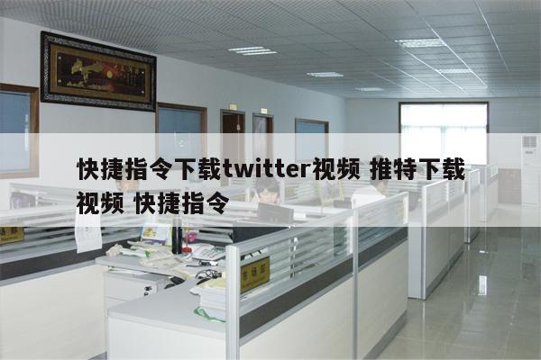 快捷指令下载twitter视频 推特下载视频 快捷指令