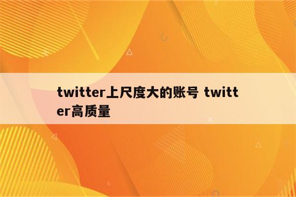 twitter上尺度大的账号 twitter高质量