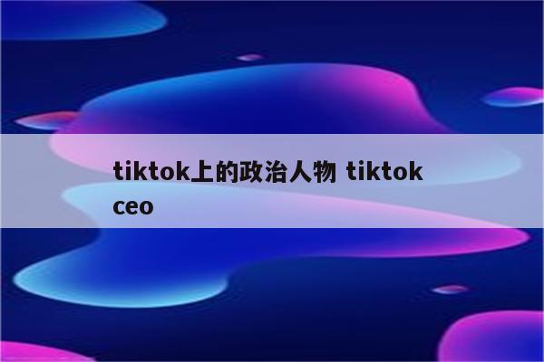 tiktok上的政治人物 tiktok ceo