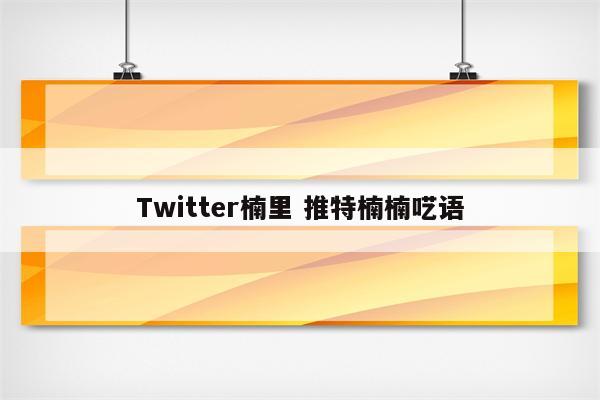 Twitter楠里 推特楠楠呓语