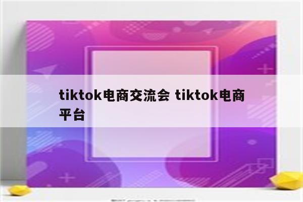 tiktok电商交流会 tiktok电商平台