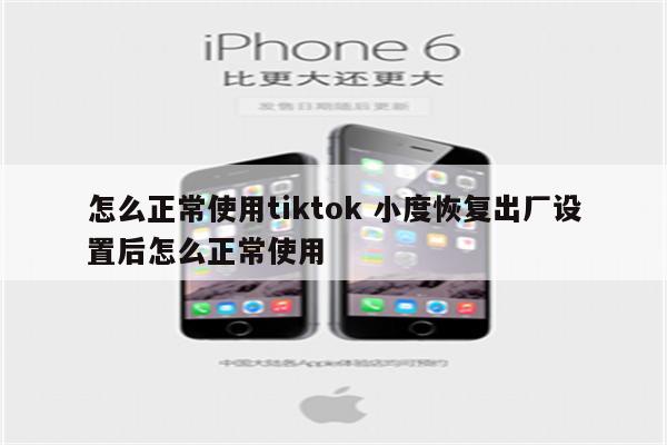 怎么正常使用tiktok 小度恢复出厂设置后怎么正常使用
