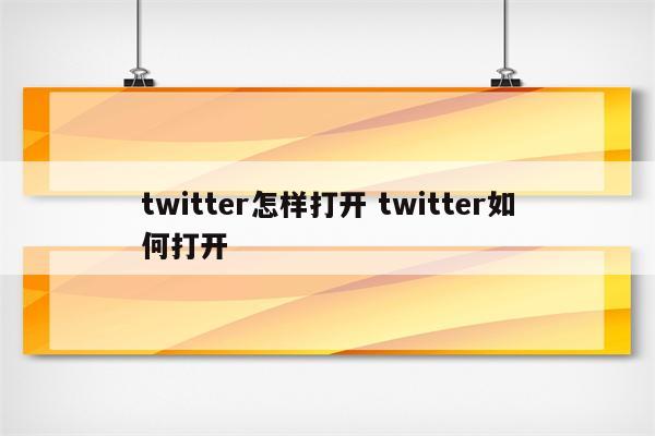 twitter怎样打开 twitter如何打开
