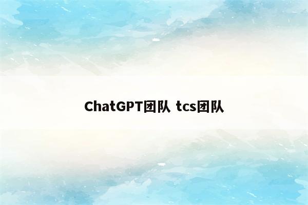 ChatGPT团队 tcs团队