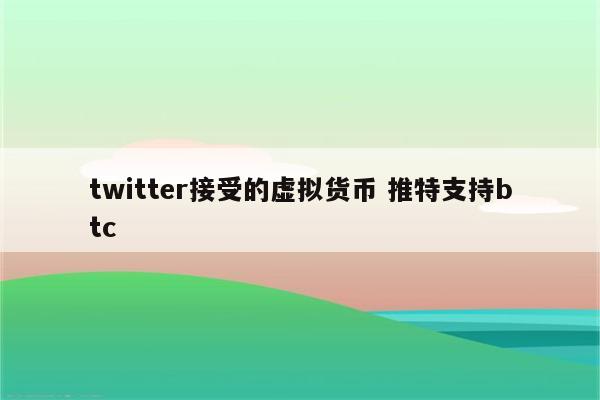 twitter接受的虚拟货币 推特支持btc