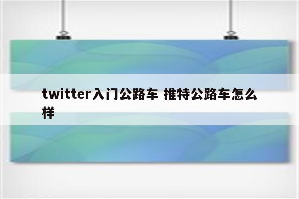 twitter入门公路车 推特公路车怎么样