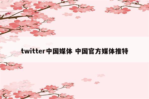 twitter中国媒体 中国官方媒体推特