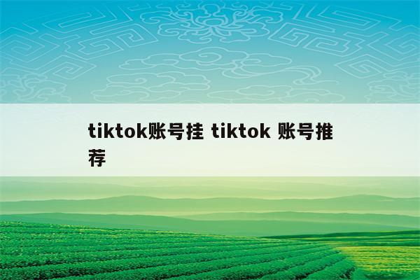 tiktok账号挂 tiktok 账号推荐