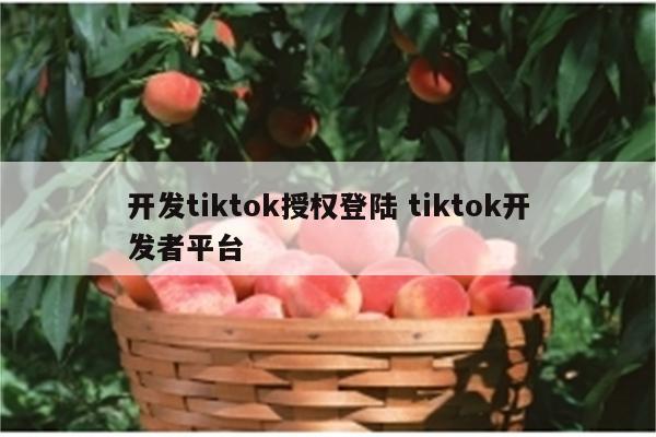 开发tiktok授权登陆 tiktok开发者平台