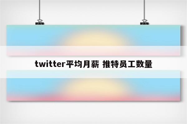 twitter平均月薪 推特员工数量