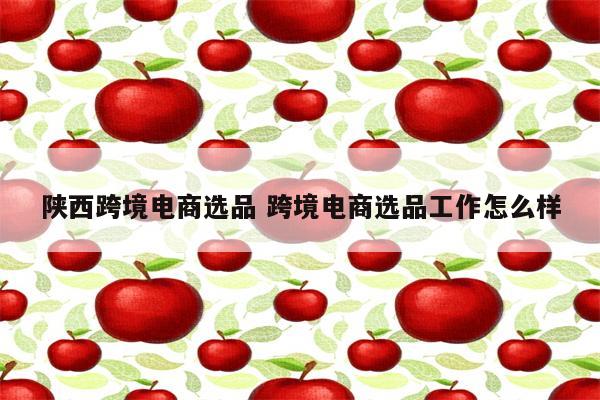 陕西跨境电商选品 跨境电商选品工作怎么样