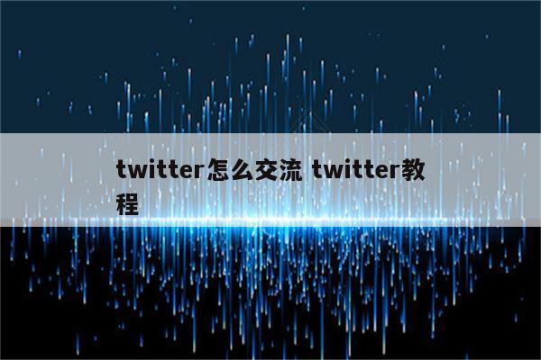 twitter怎么交流 twitter教程