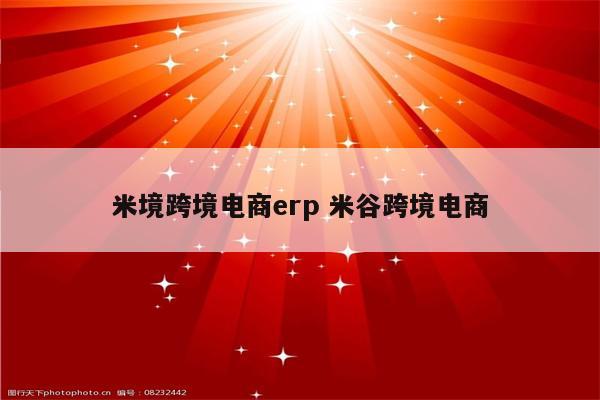 米境跨境电商erp 米谷跨境电商