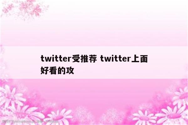twitter受推荐 twitter上面好看的攻