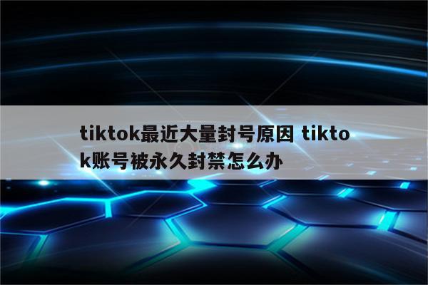 tiktok最近大量封号原因 tiktok账号被永久封禁怎么办