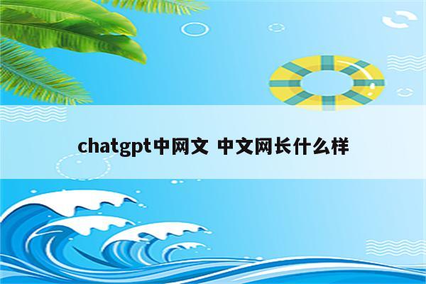chatgpt中网文 中文网长什么样