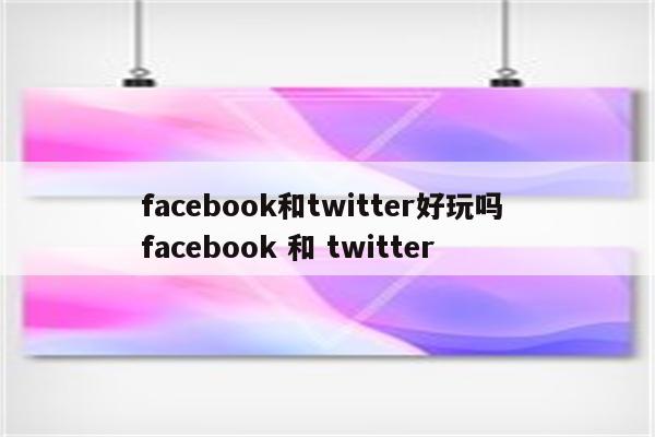 facebook和twitter好玩吗 facebook 和 twitter