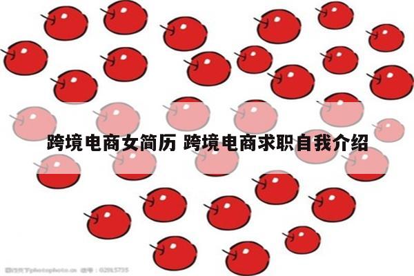 跨境电商女简历 跨境电商求职自我介绍