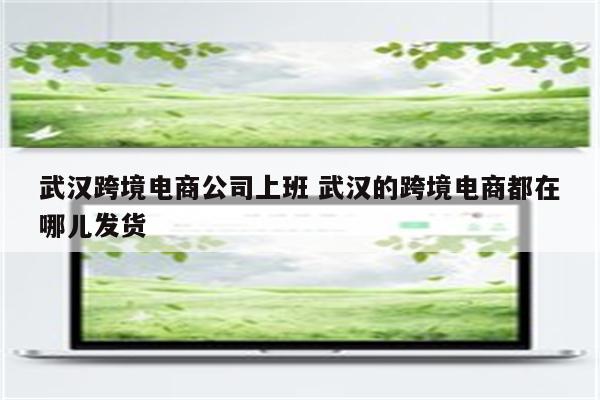 武汉跨境电商公司上班 武汉的跨境电商都在哪儿发货