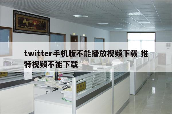 twitter手机版不能播放视频下载 推特视频不能下载
