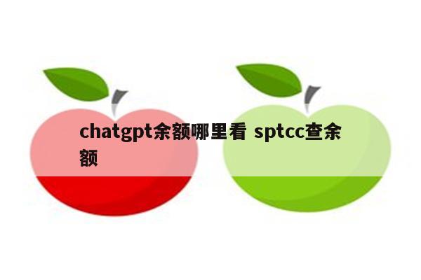 chatgpt余额哪里看 sptcc查余额