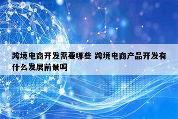 跨境电商开发需要哪些 跨境电商产品开发有什么发展前景吗