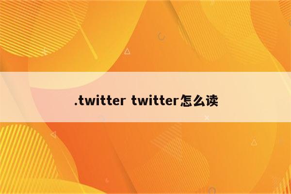 .twitter twitter怎么读