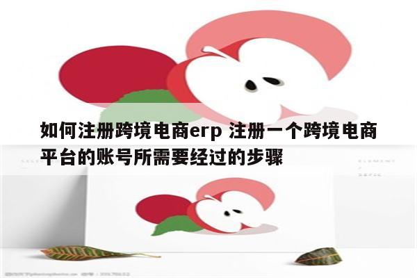 如何注册跨境电商erp 注册一个跨境电商平台的账号所需要经过的步骤