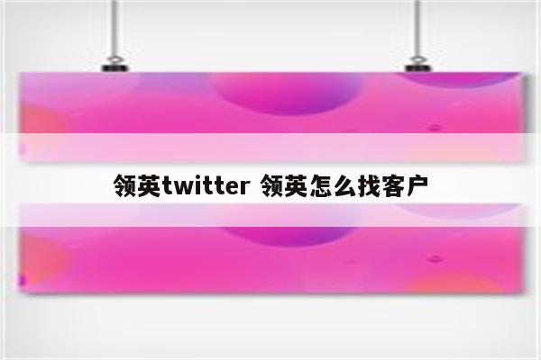 领英twitter 领英怎么找客户
