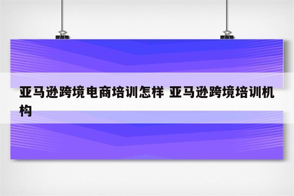 亚马逊跨境电商培训怎样 亚马逊跨境培训机构
