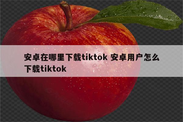 安卓在哪里下载tiktok 安卓用户怎么下载tiktok