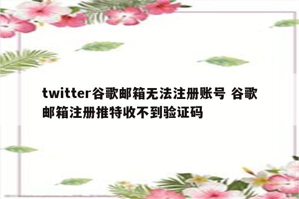 twitter谷歌邮箱无法注册账号 谷歌邮箱注册推特收不到验证码