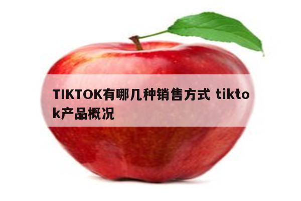 TIKTOK有哪几种销售方式 tiktok产品概况
