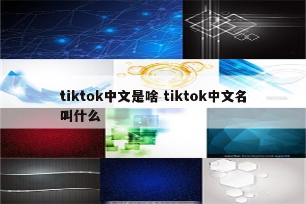 tiktok中文是啥 tiktok中文名叫什么