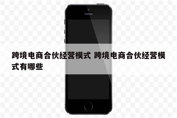 跨境电商合伙经营模式 跨境电商合伙经营模式有哪些