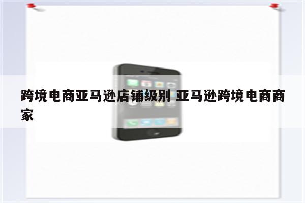 跨境电商亚马逊店铺级别 亚马逊跨境电商商家