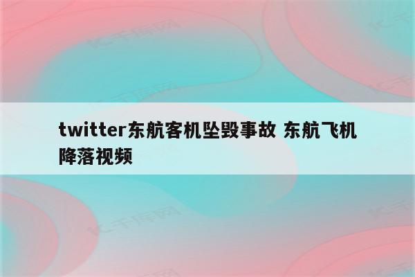twitter东航客机坠毁事故 东航飞机降落视频