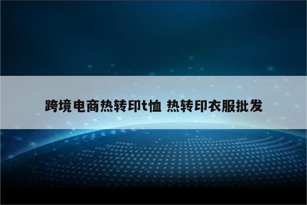 跨境电商热转印t恤 热转印衣服批发