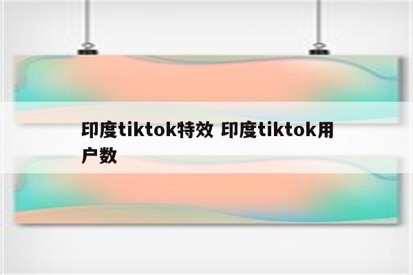 印度tiktok特效 印度tiktok用户数
