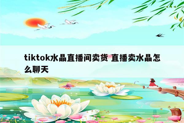 tiktok水晶直播间卖货 直播卖水晶怎么聊天