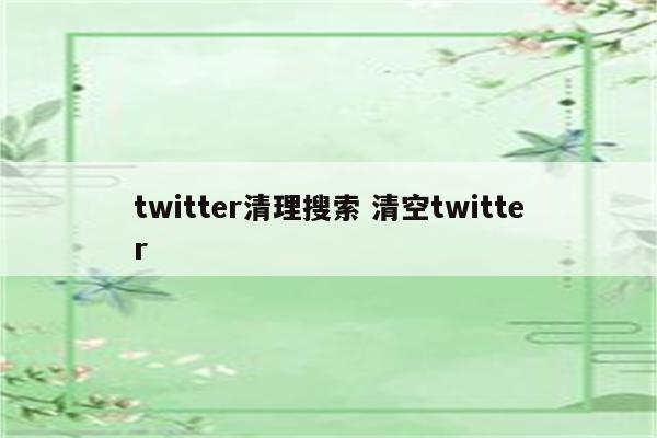 twitter清理搜索 清空twitter