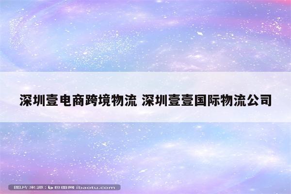 深圳壹电商跨境物流 深圳壹壹国际物流公司