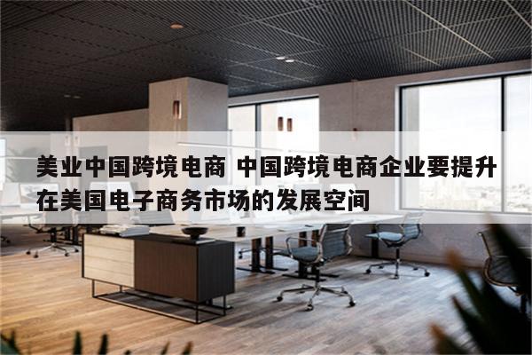 美业中国跨境电商 中国跨境电商企业要提升在美国电子商务市场的发展空间