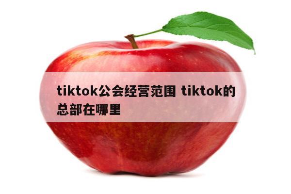 tiktok公会经营范围 tiktok的总部在哪里