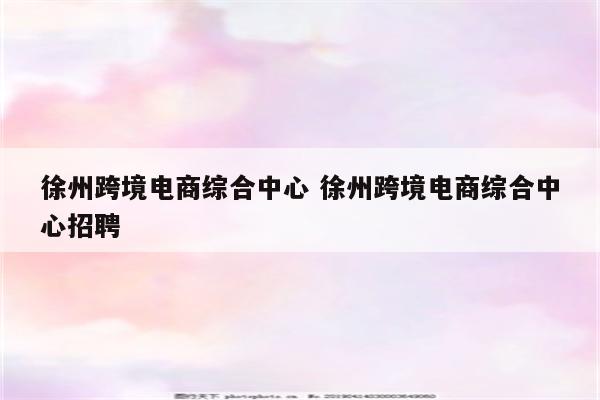 徐州跨境电商综合中心 徐州跨境电商综合中心招聘