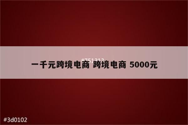 一千元跨境电商 跨境电商 5000元