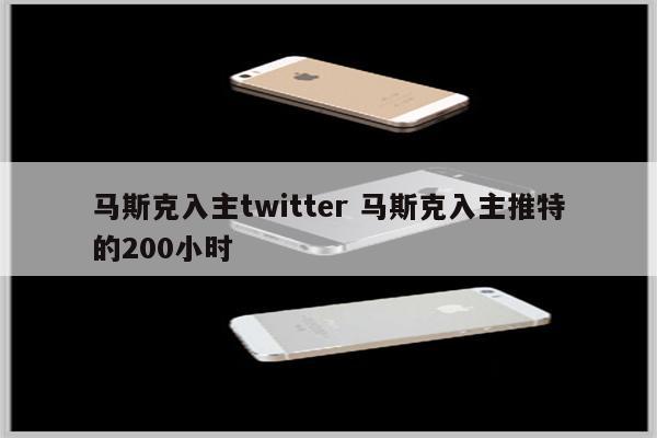 马斯克入主twitter 马斯克入主推特的200小时