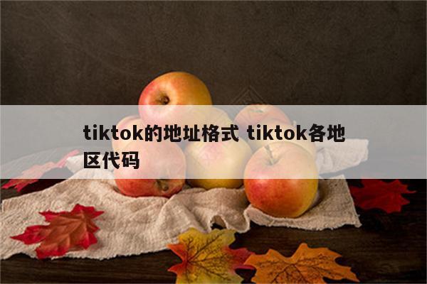 tiktok的地址格式 tiktok各地区代码